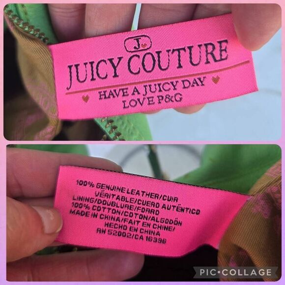 Juicy Couture Y2K Green Leather Hobo Vintage Shoulder Bag - Picture 10 of 10